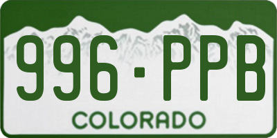CO license plate 996PPB