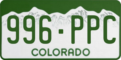 CO license plate 996PPC