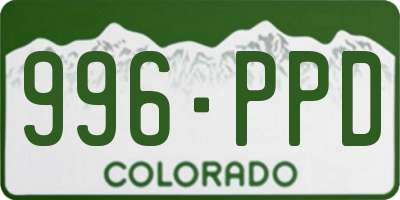 CO license plate 996PPD