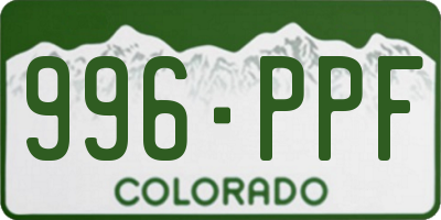 CO license plate 996PPF