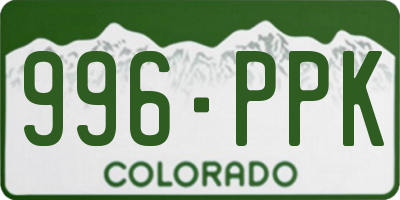CO license plate 996PPK