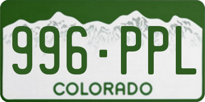 CO license plate 996PPL