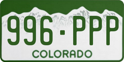 CO license plate 996PPP