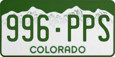 CO license plate 996PPS