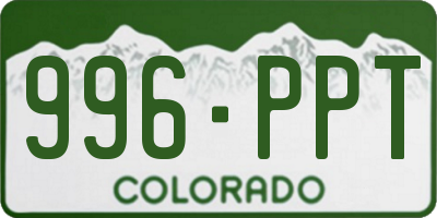 CO license plate 996PPT