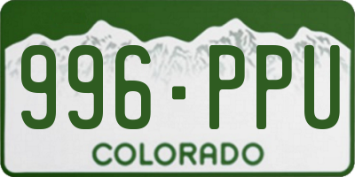 CO license plate 996PPU