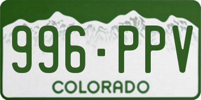 CO license plate 996PPV