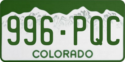 CO license plate 996PQC