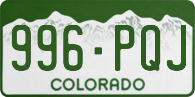 CO license plate 996PQJ