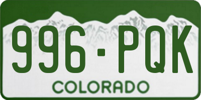 CO license plate 996PQK