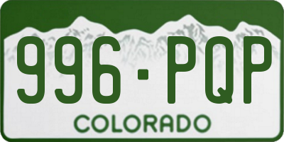 CO license plate 996PQP