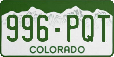 CO license plate 996PQT