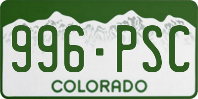 CO license plate 996PSC