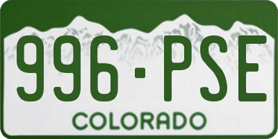 CO license plate 996PSE