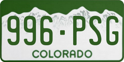 CO license plate 996PSG