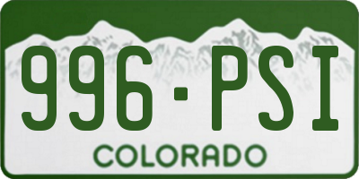 CO license plate 996PSI