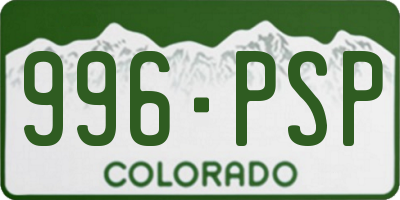 CO license plate 996PSP
