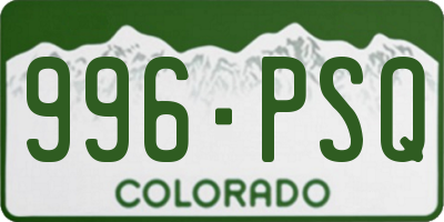 CO license plate 996PSQ