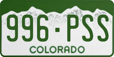 CO license plate 996PSS