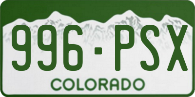 CO license plate 996PSX