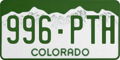 CO license plate 996PTH