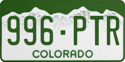 CO license plate 996PTR