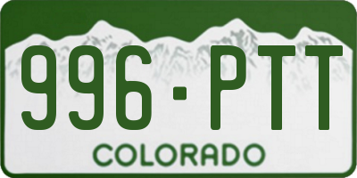 CO license plate 996PTT