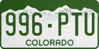 CO license plate 996PTU