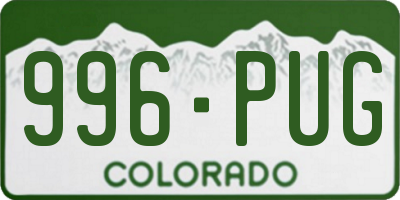 CO license plate 996PUG