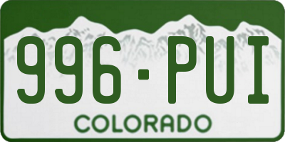CO license plate 996PUI