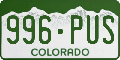 CO license plate 996PUS