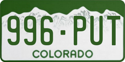 CO license plate 996PUT