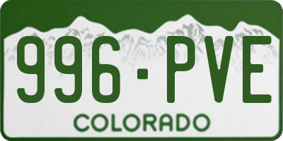 CO license plate 996PVE