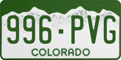 CO license plate 996PVG