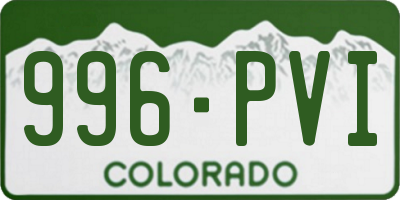 CO license plate 996PVI