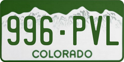 CO license plate 996PVL