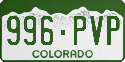 CO license plate 996PVP