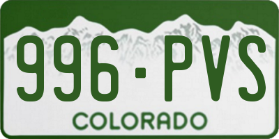 CO license plate 996PVS