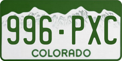 CO license plate 996PXC