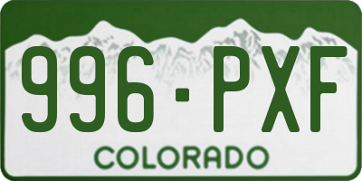 CO license plate 996PXF