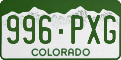 CO license plate 996PXG