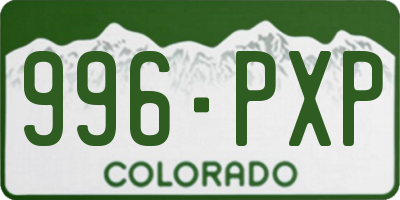 CO license plate 996PXP