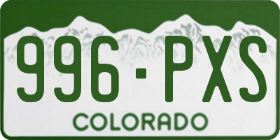 CO license plate 996PXS