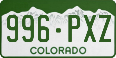 CO license plate 996PXZ