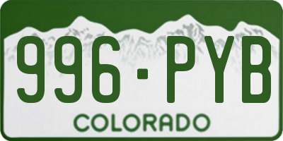 CO license plate 996PYB