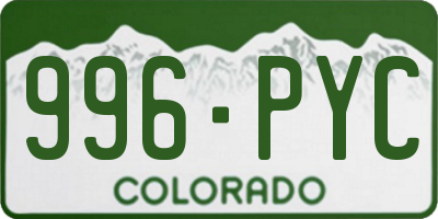 CO license plate 996PYC