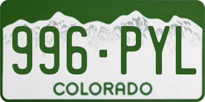 CO license plate 996PYL