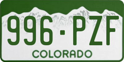 CO license plate 996PZF