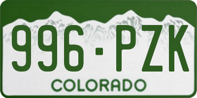 CO license plate 996PZK