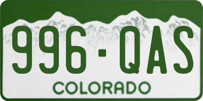 CO license plate 996QAS